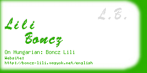 lili boncz business card